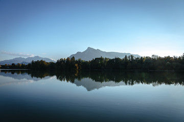 lake and mountains in austria