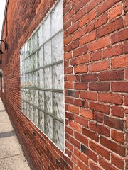 brick wall with glass bricks 