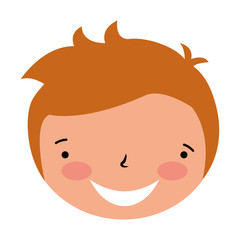 smiling face boy on white background