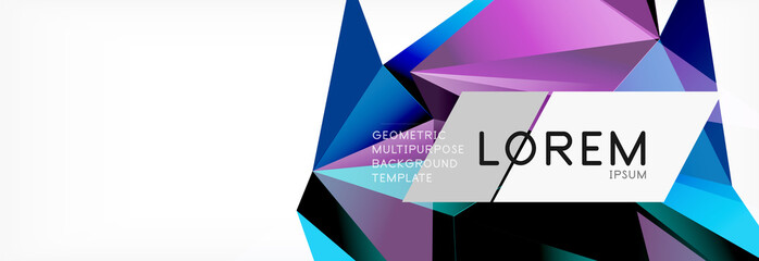 Fototapeta premium 3d card on light backdrop. Abstract triangle pattern. Futuristic geometric background.