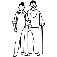 Old man and man design