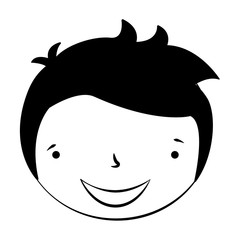 smiling face boy on white background