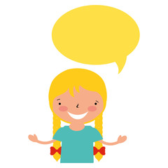 happy girl with speech bubble