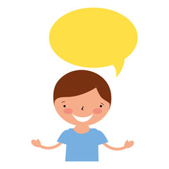 happy boy speech bubble