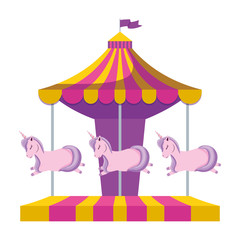 Obraz premium karuzela parku rozrywki