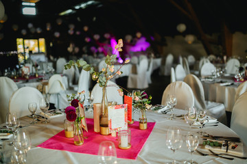 table decoration at a wedding