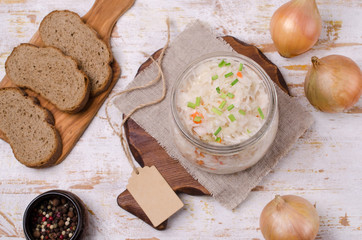 Traditional sauerkraut with carrots