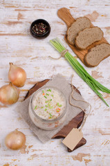 Traditional sauerkraut with carrots