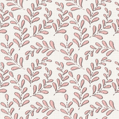  Embroidery floral seamless pattern on linen cloth texture