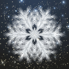 Frosted snowflake background, vector illustration