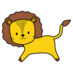 cute circus lion character