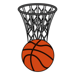 basketball balloon and basket sport