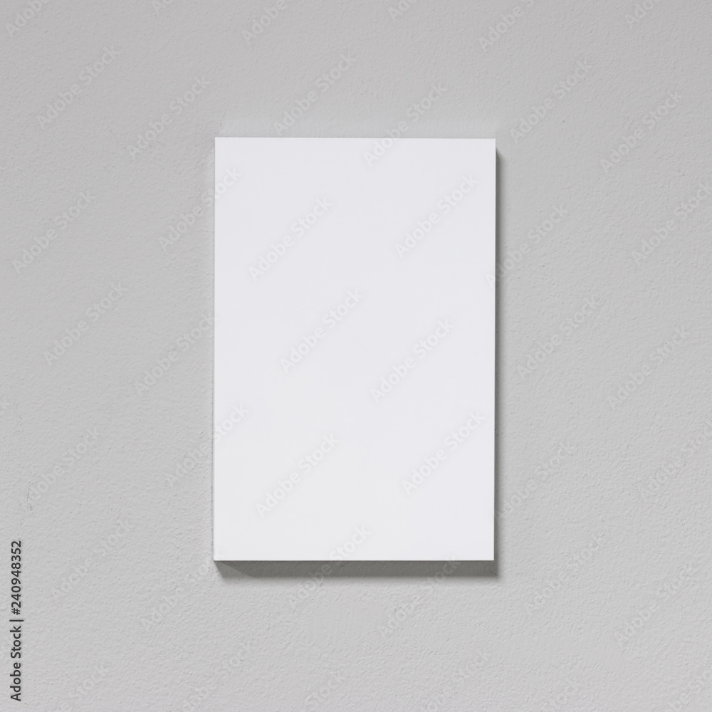 Aufkleber white picture frame on cement wall. modern gallery in simple style.
