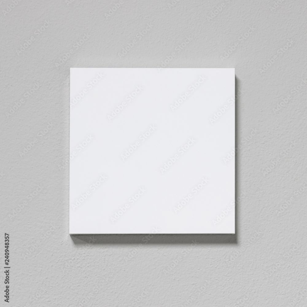 Aufkleber white picture frame on cement wall. modern gallery in simple style.