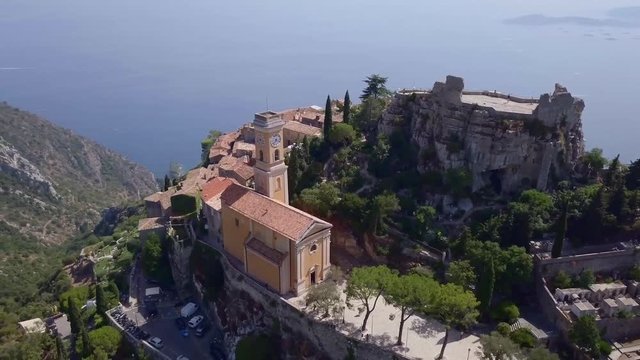 Medieval village of Eze in the hills facing the Mediterranean
