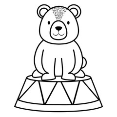 cute bear teddy in stage