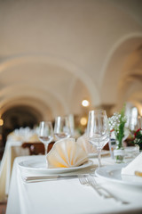 table decoration at a wedding