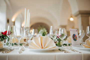 table decoration at a wedding