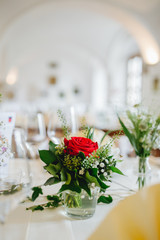 table decoration at a wedding