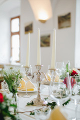 table decoration at a wedding