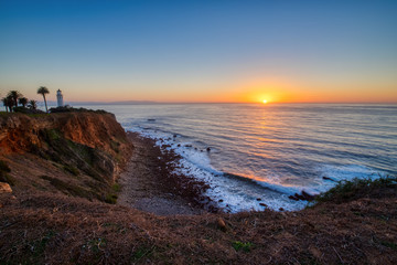 Colorful Sky at Sunset at Point Vicente Lighthouse