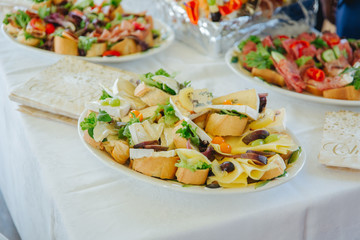appetizers at a wedding