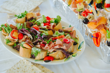 appetizers at a wedding