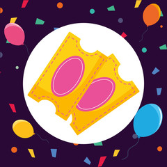 circus tickets isolated icons