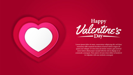 Valentine day romance banner template. Vector illustration