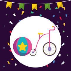cute trycicle toy icon