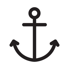 Anchor vector icon logo boat pirate symbol Nautical maritime helm illustration graphic design