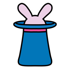 magician top hat with rabbit ears