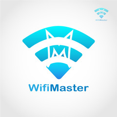 This logo has a picture of a WiFi network and in it there is a letter M. This logo is good to use as a company logo that is engaged in internet networking and can also be used as a network app.