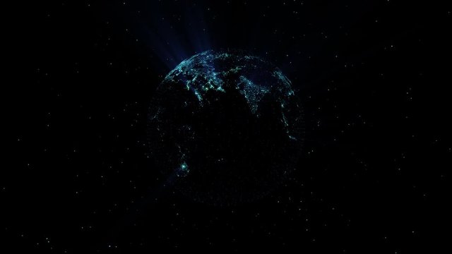 Spinning Digital Earth Global Warming Transformation Animation [4K Seamless Loop]