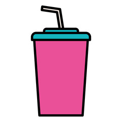 plastic cup with straw