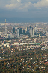 Aerial photograph, city and business center. Frankfurt am Main, Germany