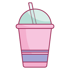 plastic cup with straw