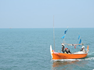 Naklejka na ściany i meble boat in the sea