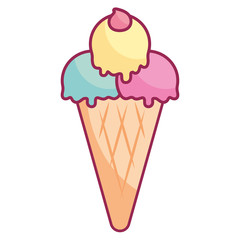 delicious ice cream isolated icon