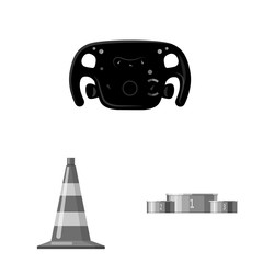 Vector design of car and rally icon. Set of car and race vector icon for stock.