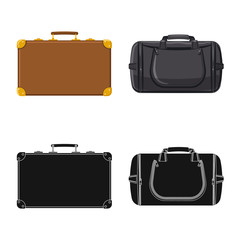 Isolated object of suitcase and baggage sign. Collection of suitcase and journey stock symbol for web.