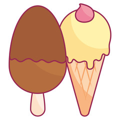delicious ice cream isolated icon