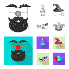 Vector design of party and birthday logo. Collection of party and celebration stock vector illustration.