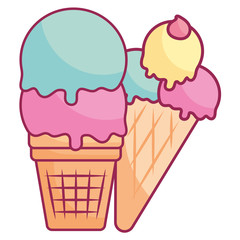 delicious ice cream isolated icon