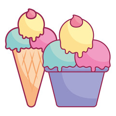 delicious ice cream isolated icon