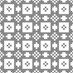 Cross stitch, seamless decorative pattern. Embroidery and knitting. Abstract geometric background. Ethnic ornaments.