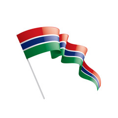 Gambia flag, vector illustration on a white background