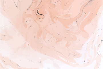 Vector pastel vector marble background. Ochre and white ink marble texture.