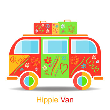 Icon of vintage hippie van