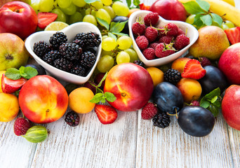 Fresh summer fruits and berries